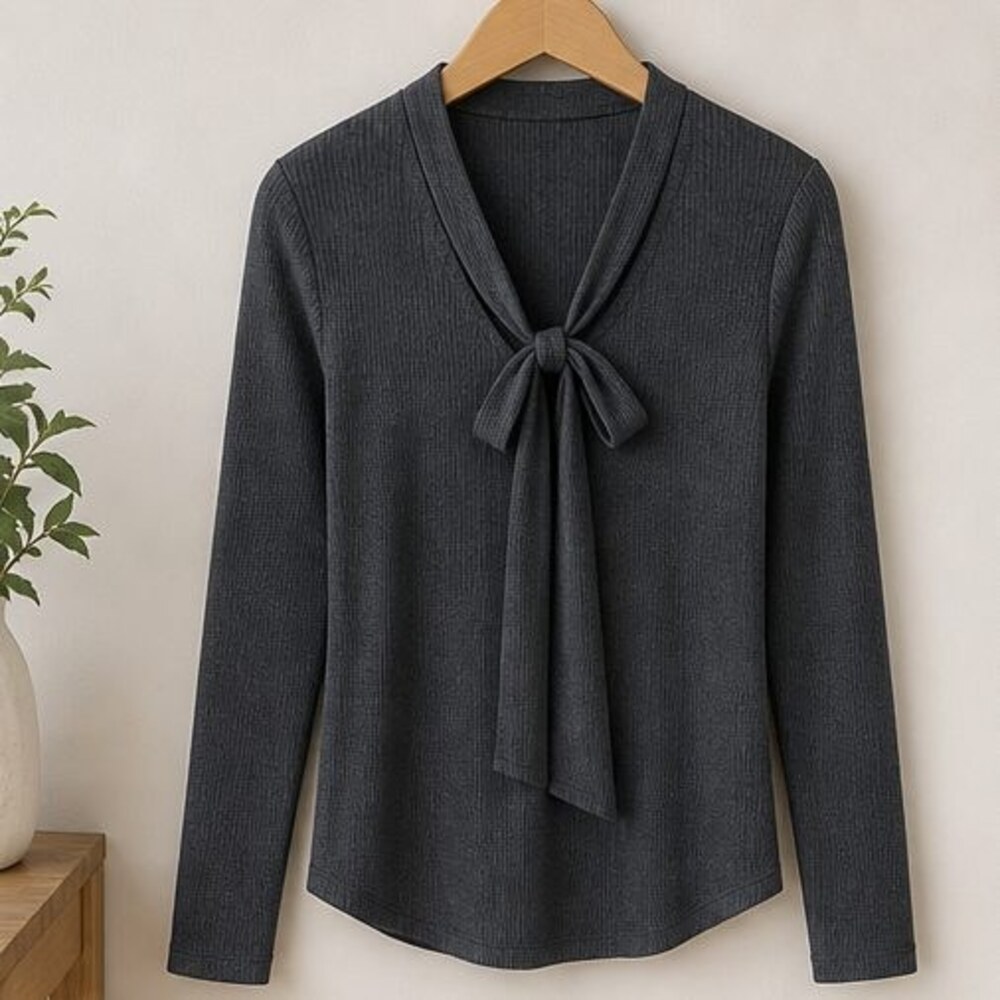 Charcoal Puff Sleeve Top